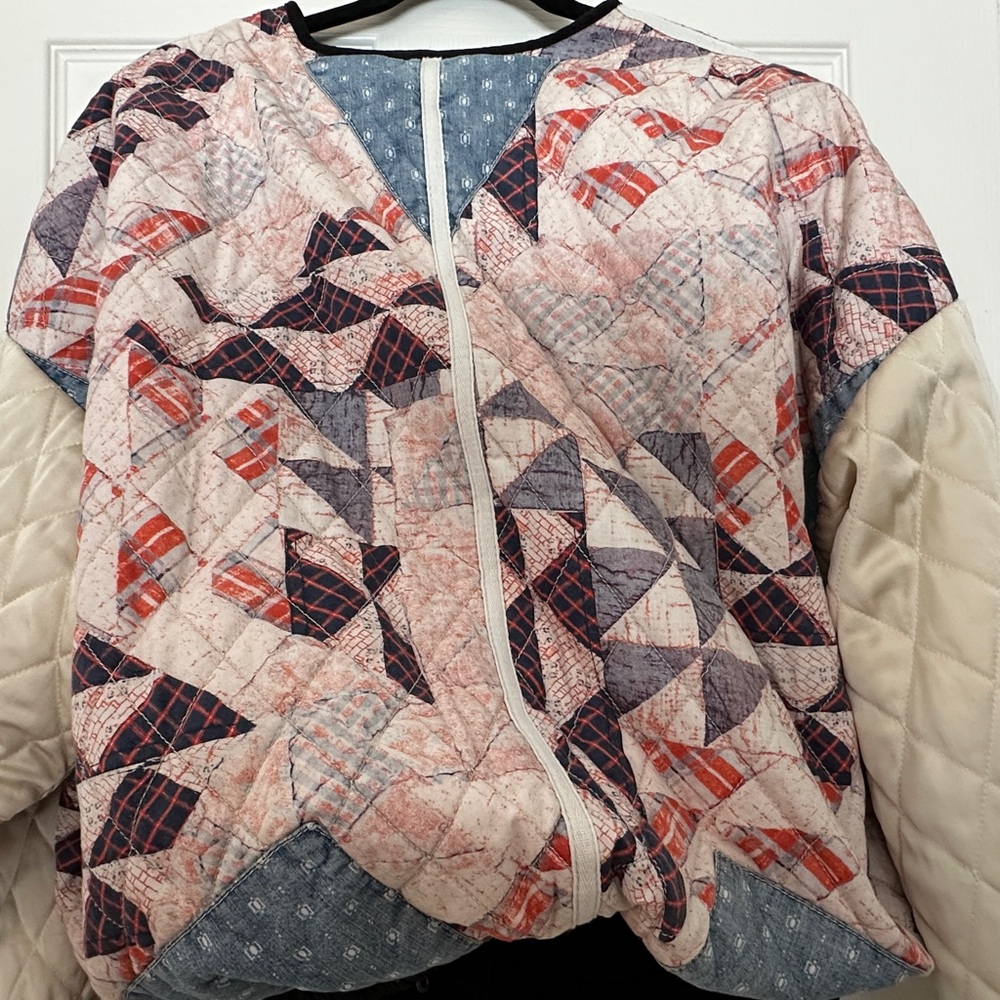 Free People Multicolor Quilted Oversized Jacket Size M - Picture 9 of 9